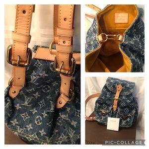 Authentic Monogram denim Louis Vuitton Backpack